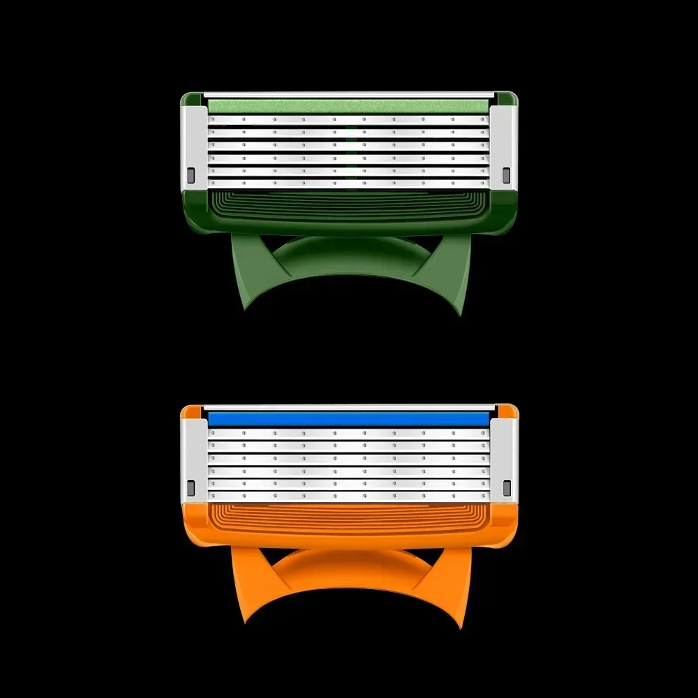 (8 Pcs Blade) High Quality Men Safety Razor Blade 6-Layer Shaving Blades Germany Stainless Steel Replace Shaver Head