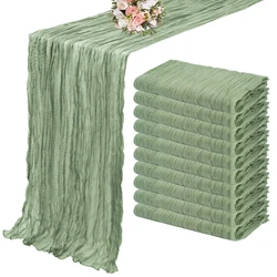 Camino de mesa semitransparente de color verde salvia, decoración de tartas, 10 piezas
