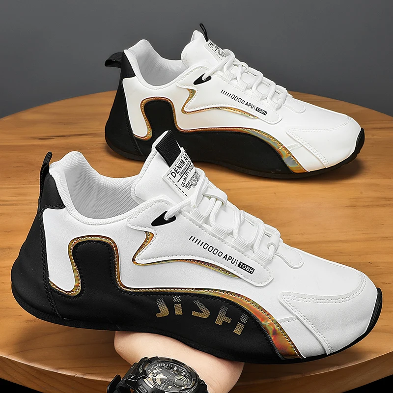 Leather Surface Comfortable Casual Men's Travel Shoes Trendy All-Match Autumn Men's Sports Leisure Shoes Trendy Shoes