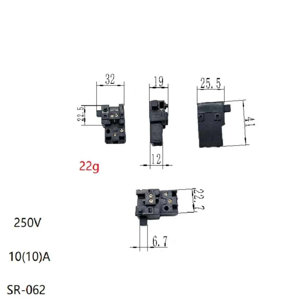 Aluminum Processing Saw Switch for JIX-255 LS1040 Curved Saw Equipment 250V 10A 32x22.5mm Lightweight 22g Unit