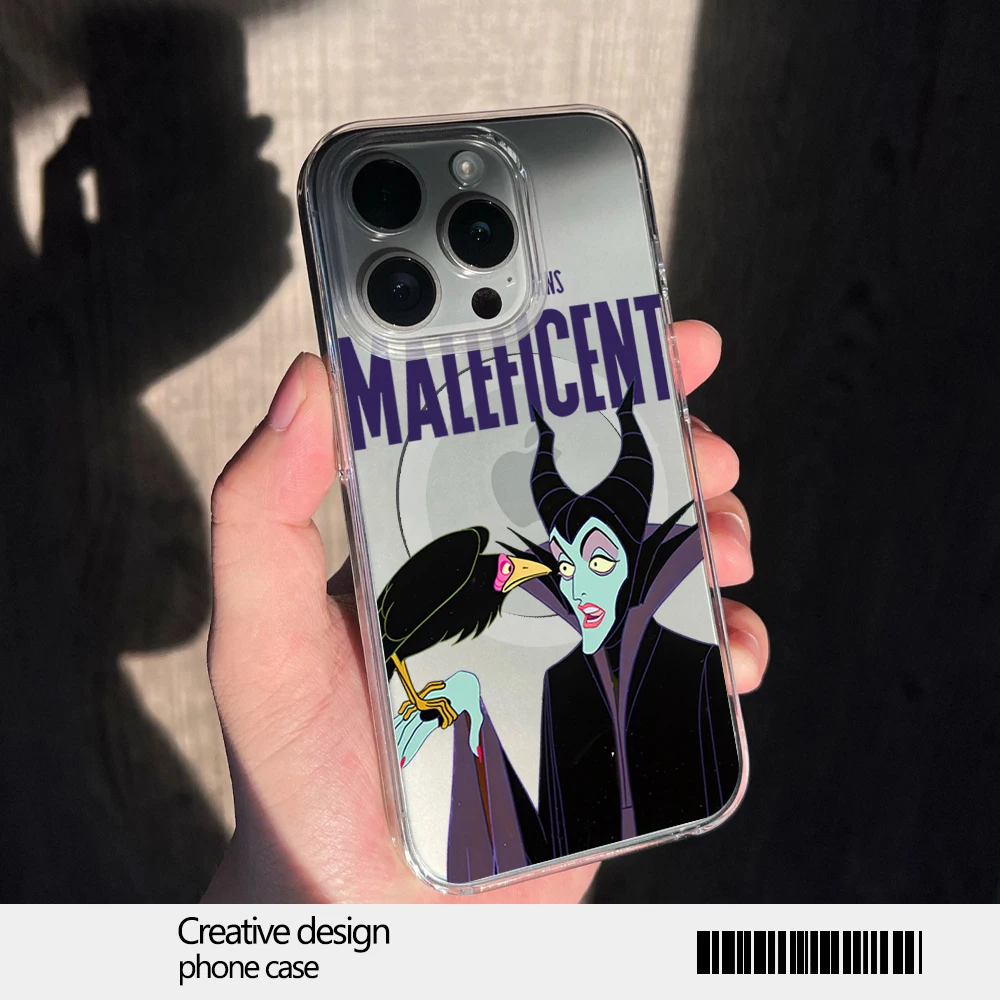 MINISO Disney Maleficent Phone Case for iPhone 12 11 13 14 15 16 Max Pro Plus Magsafe Magnetic Wireless Cover