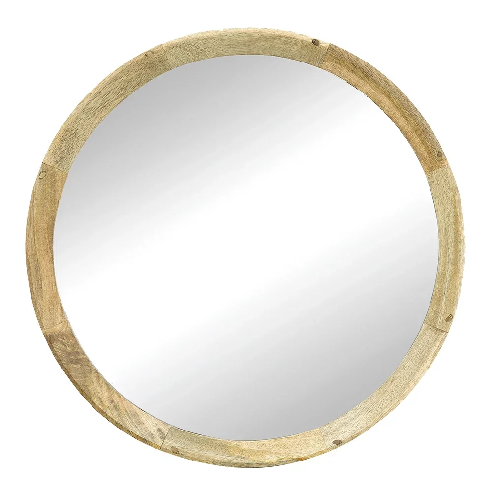 

20x1.5"Transitional Decor Style Mango Wood Wall Mirror Wall Decor with Frame of SolidWood for Bathroom,Entryway Console