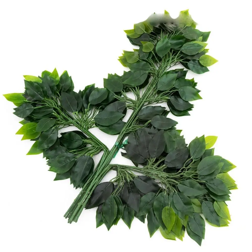 Green Color Banyan Tree Leaves New 10Styles Plastic Branches Fake Leaves Home Decoration