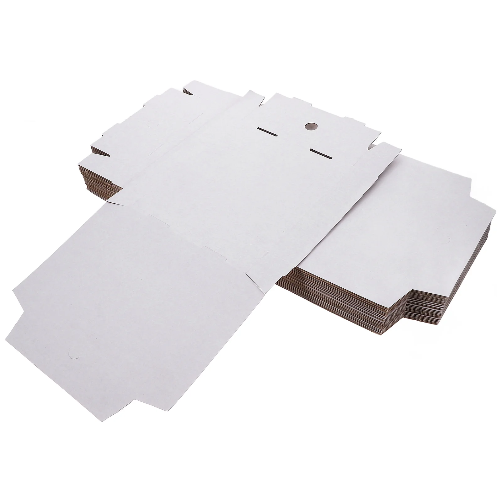 

Pizza Box Cardboard Boxes with Lids Takeout White Corrugated Kraft Shipping Takeaway Packaging