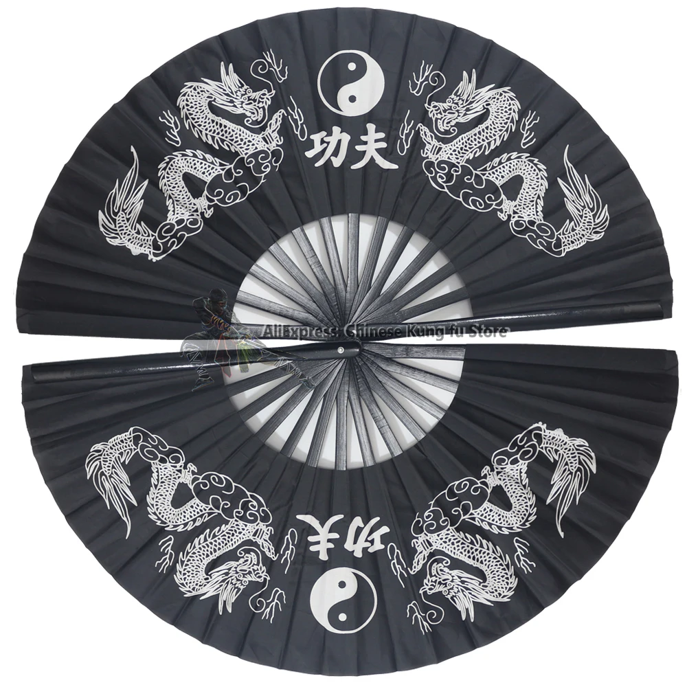 Dragon Tai Chi Kung fu Fans Wushu Martial arts Training Equipment Taiji Fan Bamboo Durable Professional