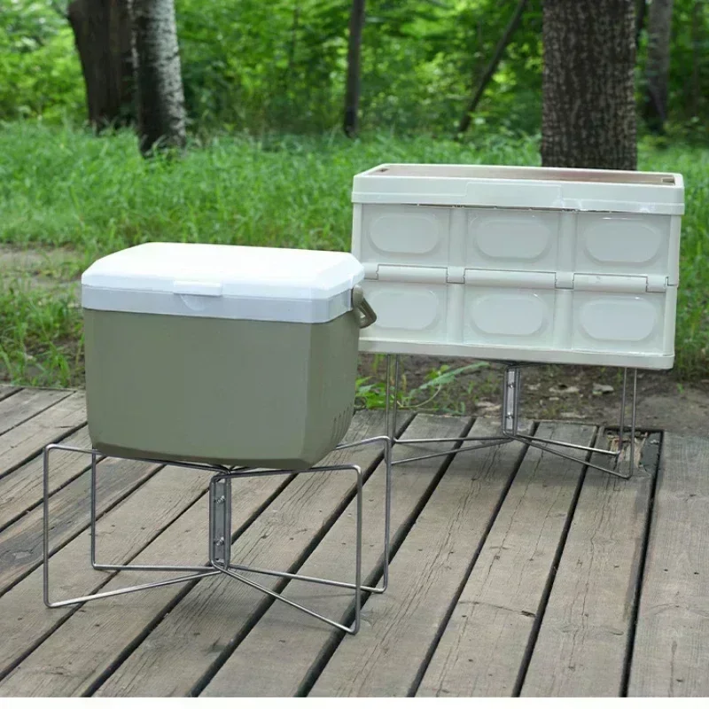 1-10 قطعة للطي التخييم برودة حامل الفولاذ المقاوم للصدأ عدم الانزلاق نزهة شواء دلو حامل المحمولة الجليد الجرف في الهواء الطلق حامل