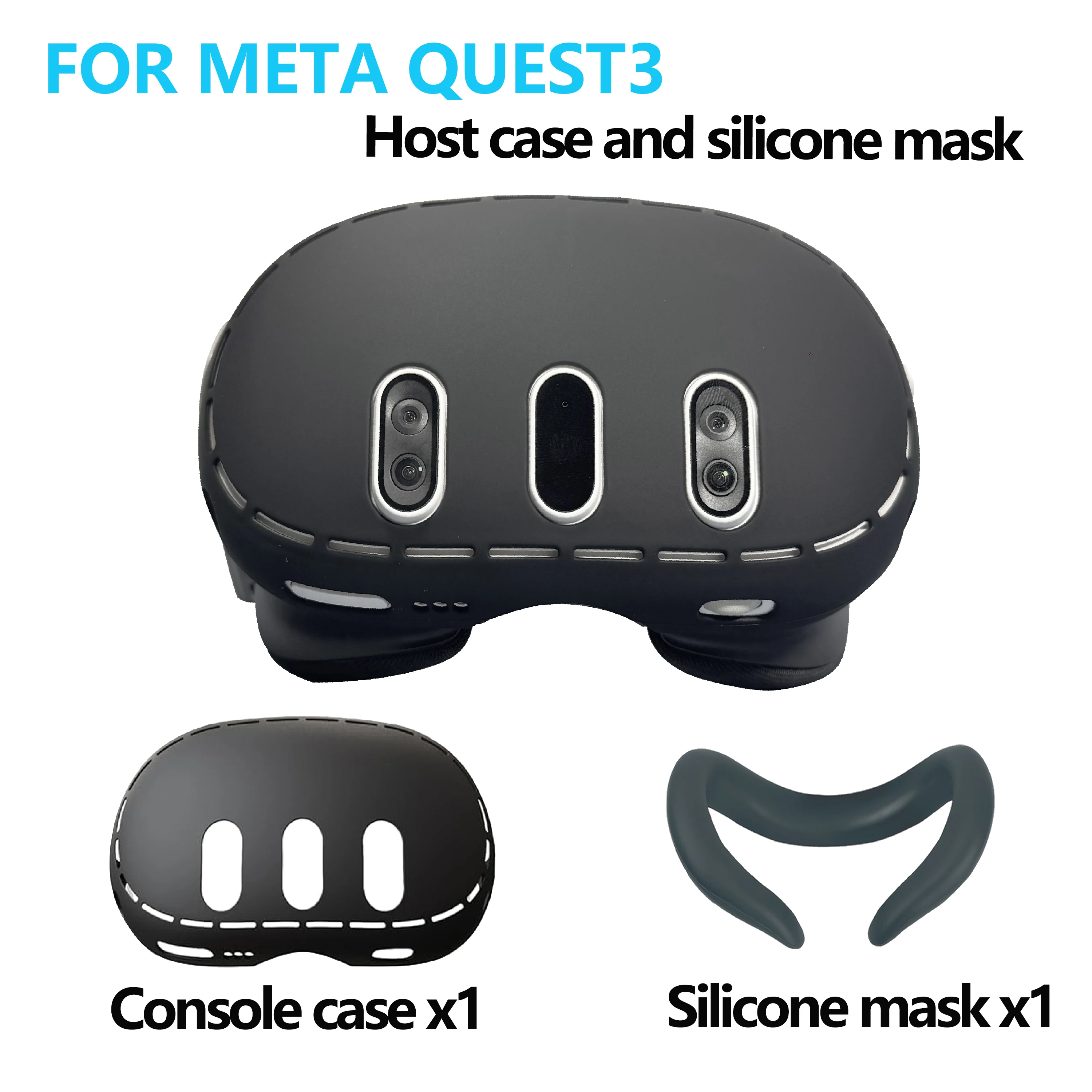 Suitable for Meta Quest3 Front Shell Silicone Protective Case, Precise Perforation, Unobstructed Signal Source