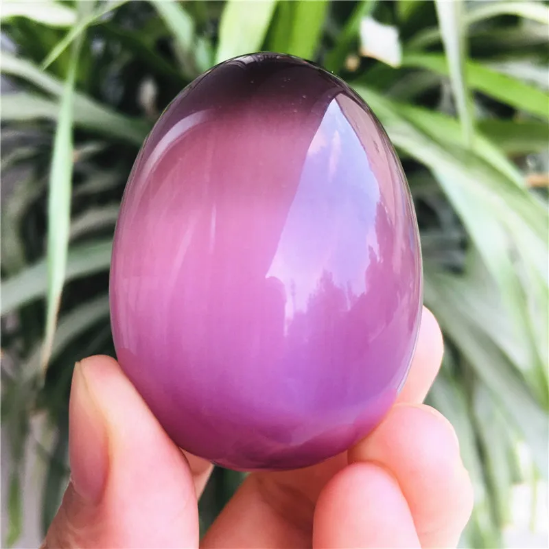 Natural crystal Purple opal egg shaped specimen gem crystal healing reiki natural gem egg +base