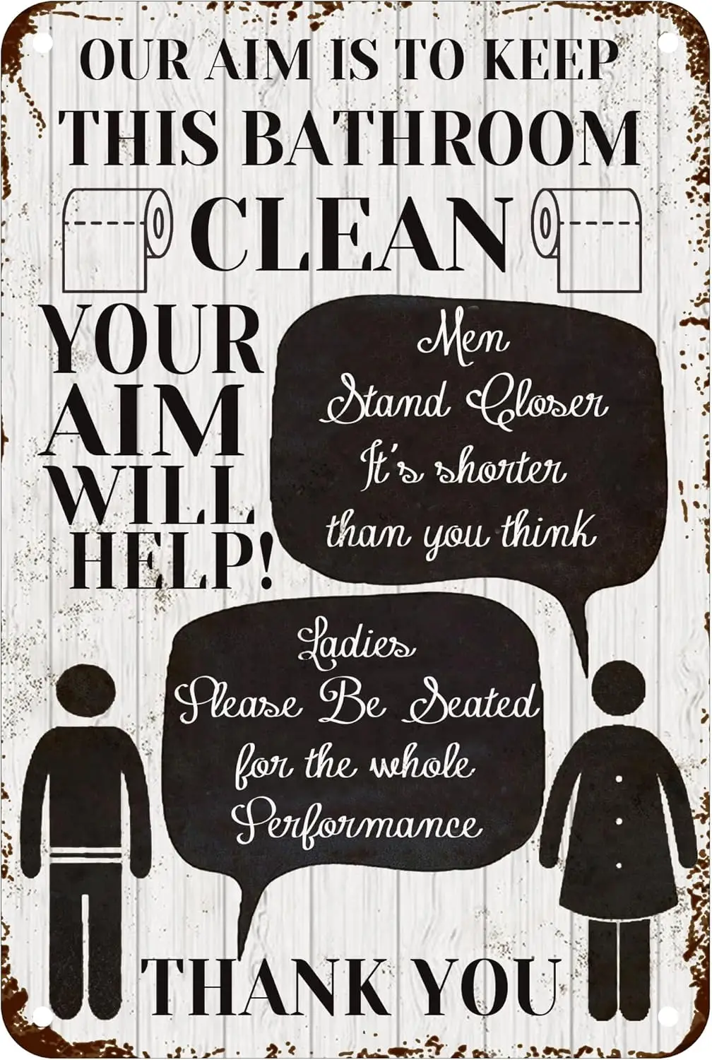 Bathroom Rules Tin Sign Our Aim Is To Keep This Bathroom Clean Toilet Paper Bathroom Sign Bathroom Decor Funny Metal Tin Si sign