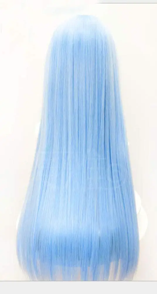 Peluca de Cosplay de Anime Rimuru Tempest para hombre, pelo largo, fiesta de Halloween, azul claro, pelo sintético