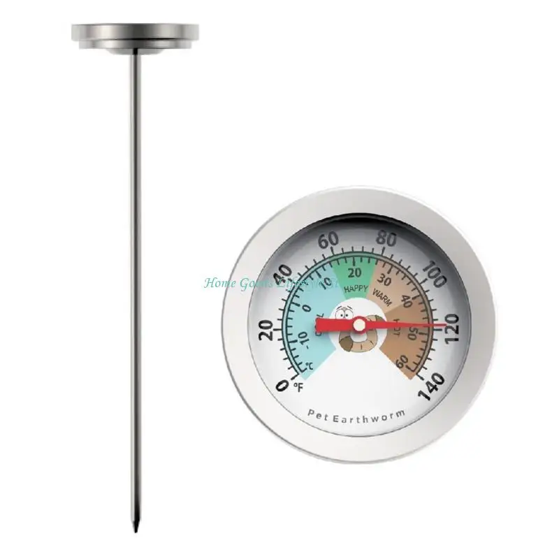 E74E 200Mm Stainless Steel Compost Soil Thermometers For Garden And Agriculture Use