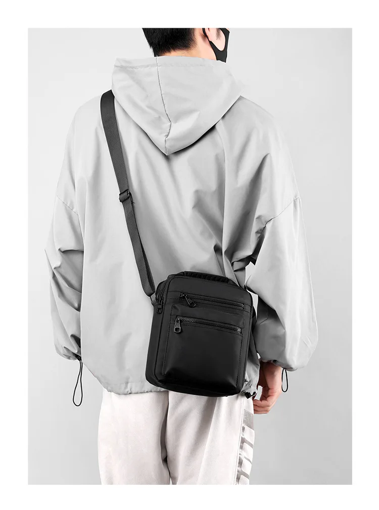 New Minimalist Men's Single-shoulder Bag, Outdoor Casual Crossbody Bag, Multi-layered Waterproof Large-capacity Crossbody Bag