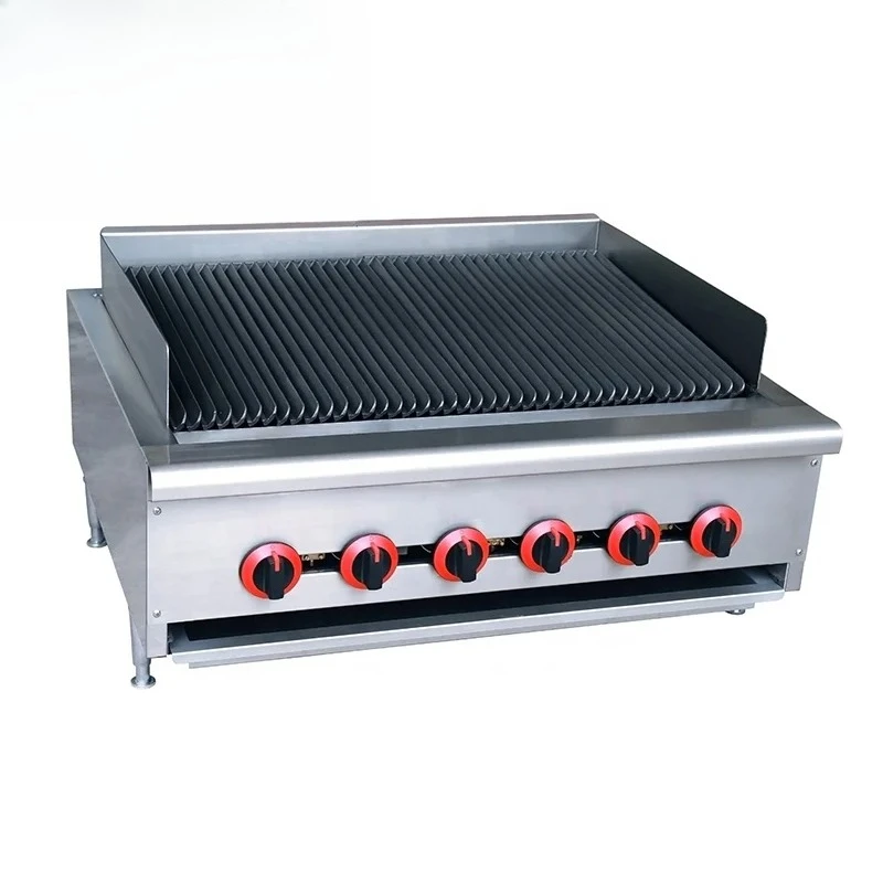Commercial hotel kitchen food cooker, countertop gas primer grill