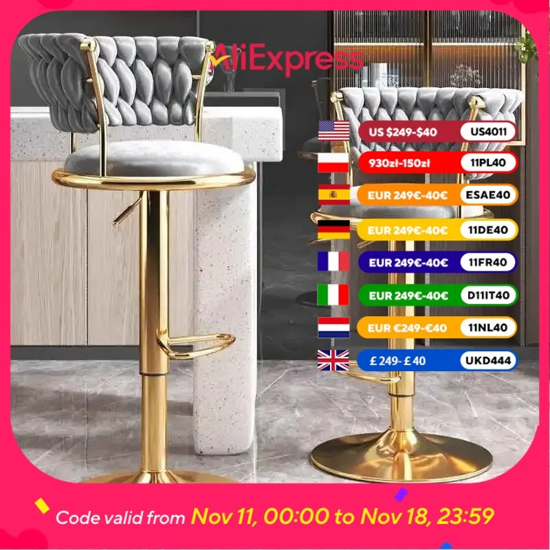 

Minimalist Kitchen Bar Stools Swivel Adjustable Counter Dinning Bar Stools Industrial Sustainable Taburetes De Bar Furniture