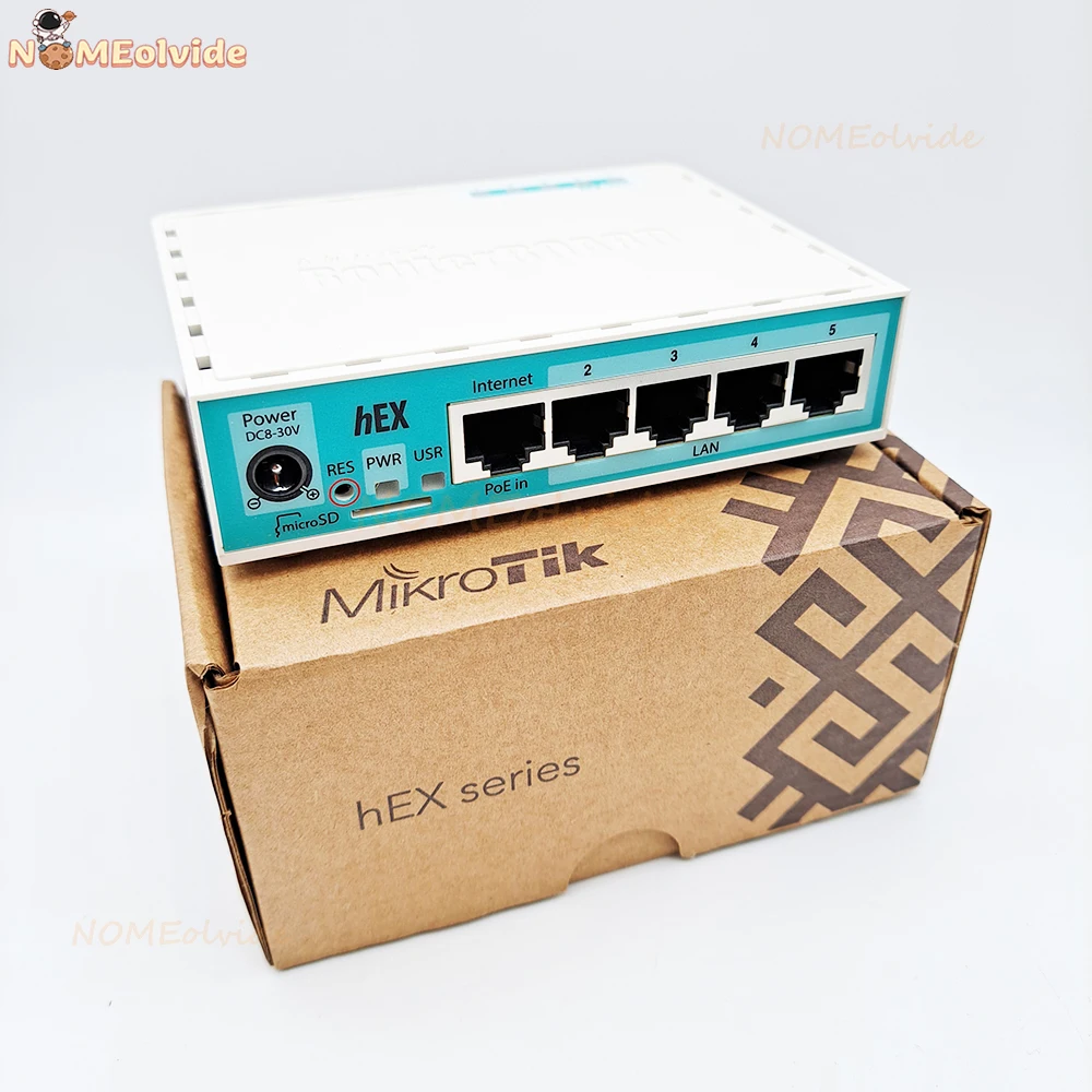 Original MikroTik Gigabit Ethernet Router hEX RB750Gr3 Router Supports 5 10/100/1000 Mbps 5 Ethernet Ports small easy to use