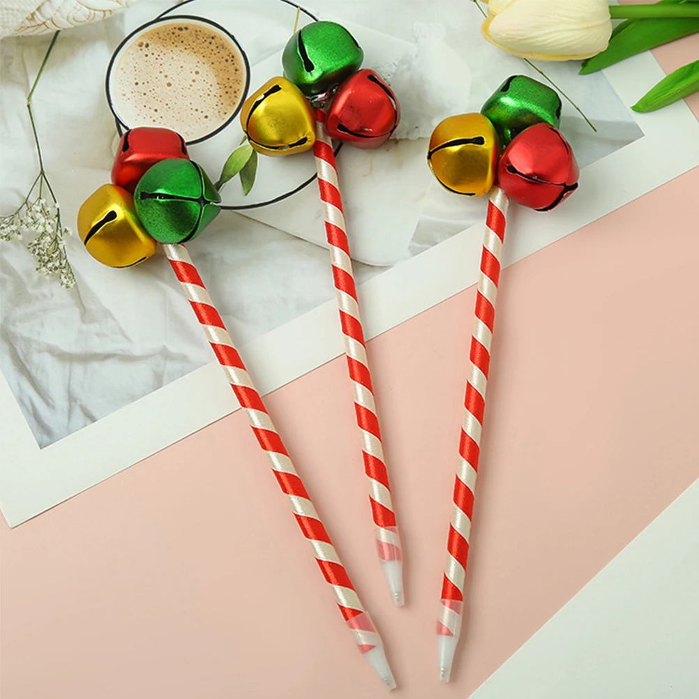 

3 Pcs Bell Pen Christmas Bells Small for Kids Craft Supplies Plastic Ballpoint Pens