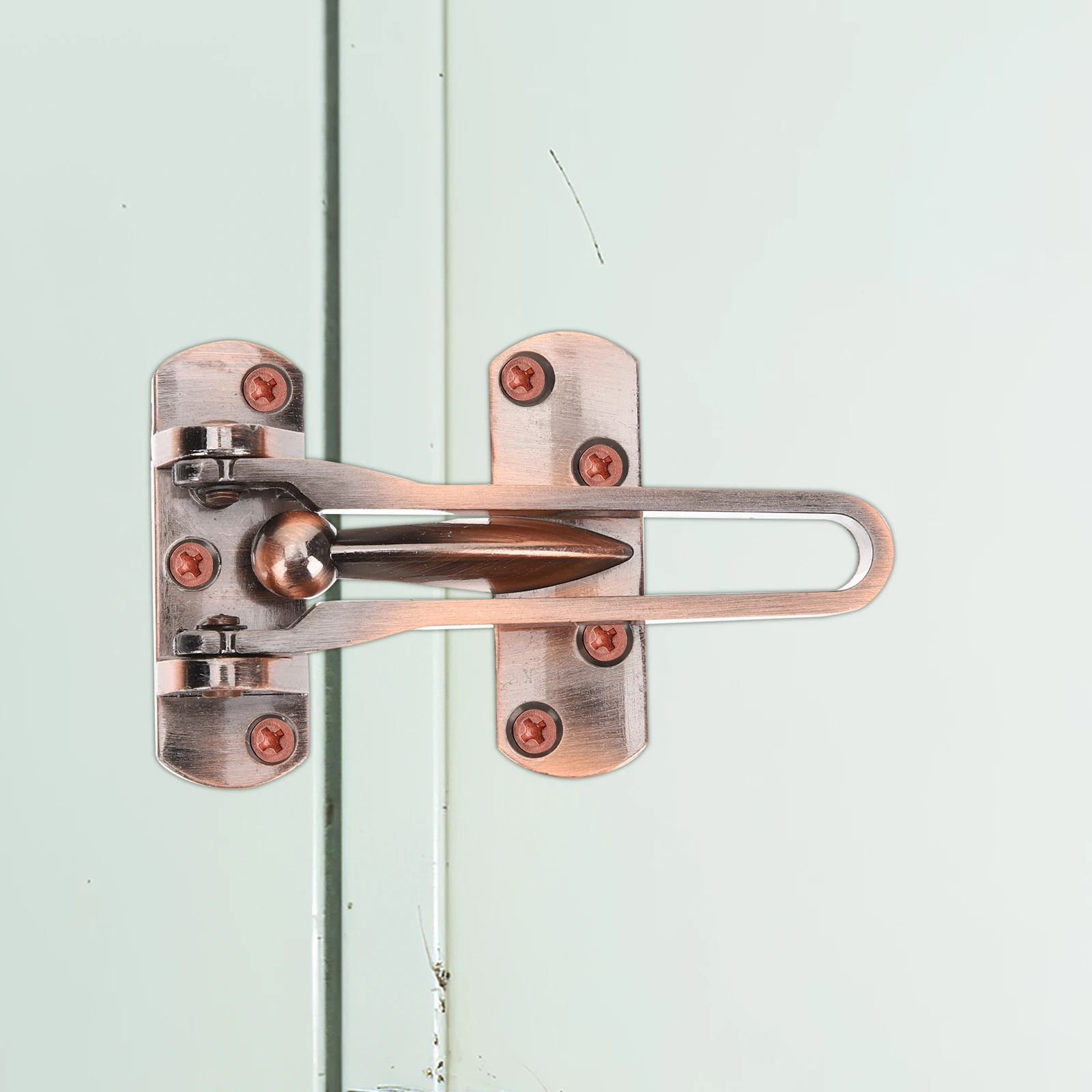 

Zinc Alloy Swing Bar Lock Front Bar Stopper Padlock Hole Windproof Durable Latch For Home Hotel Security Hinged Swing-In Doors