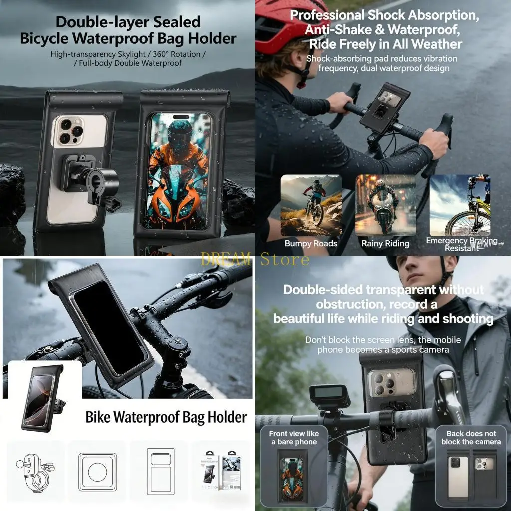 

Ударопрочное крепление для телефона, водонепроницаемая сумка, кронштейн для мобильного телефона для скутера, мотоцикла, ручка,