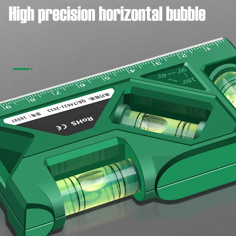 3 في 1 مقياس مستوى صغير عالي الدقة قياس أفقي عمودي متري حاكم المنقلة أدوات قياس مغناطيسية محمولة