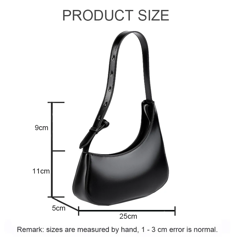 New Lady Minority Design Half A Month Bag Women Minimalist One-shoulder Underarm Handbag Girl Fashion Cowhide Split Leather Bags