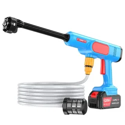 60bar Brushless Electric High Pressure Washer Cordless Car Cleaning Garden Irrigation Tool For 21V Battery