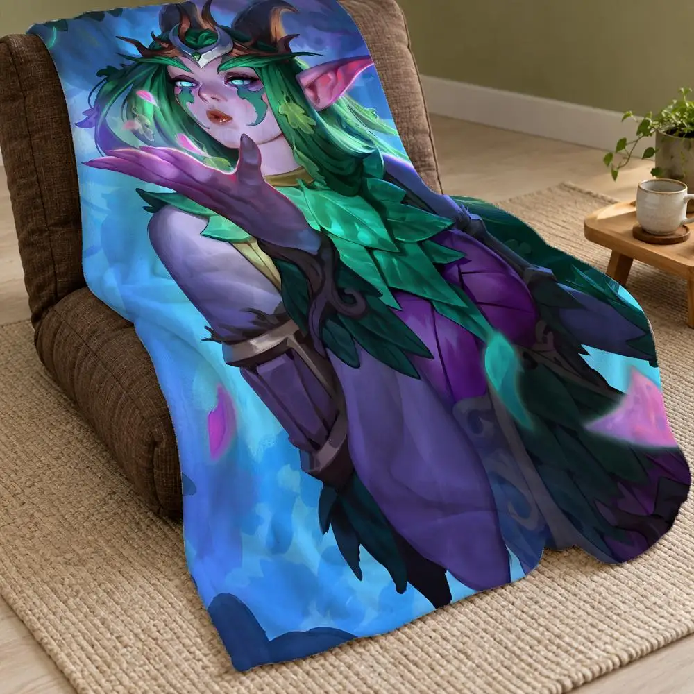 W-World Of Warcraft Game Throw Double Sided Flannel Throw Blanket Soft Warm Washable Home Decor