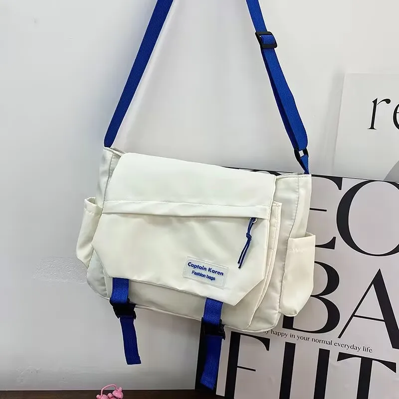 Unisex Japanese Workwear Messenger Bag Waterproof Large‑Capacity Crossbody Bag Tablet Shoulder Bag for Student Men Daily Commute