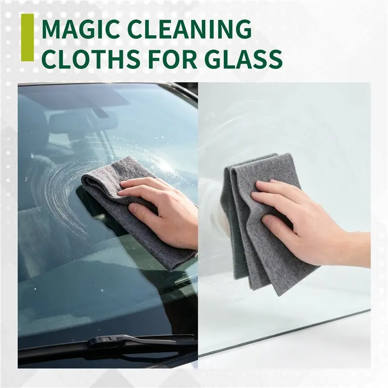 A22E-10PCS Thickened Magic Cleaning Cloths For Glass, Microfiber Cleaning Cloth, Microfiber Rag For Window, Cars 20X25cm