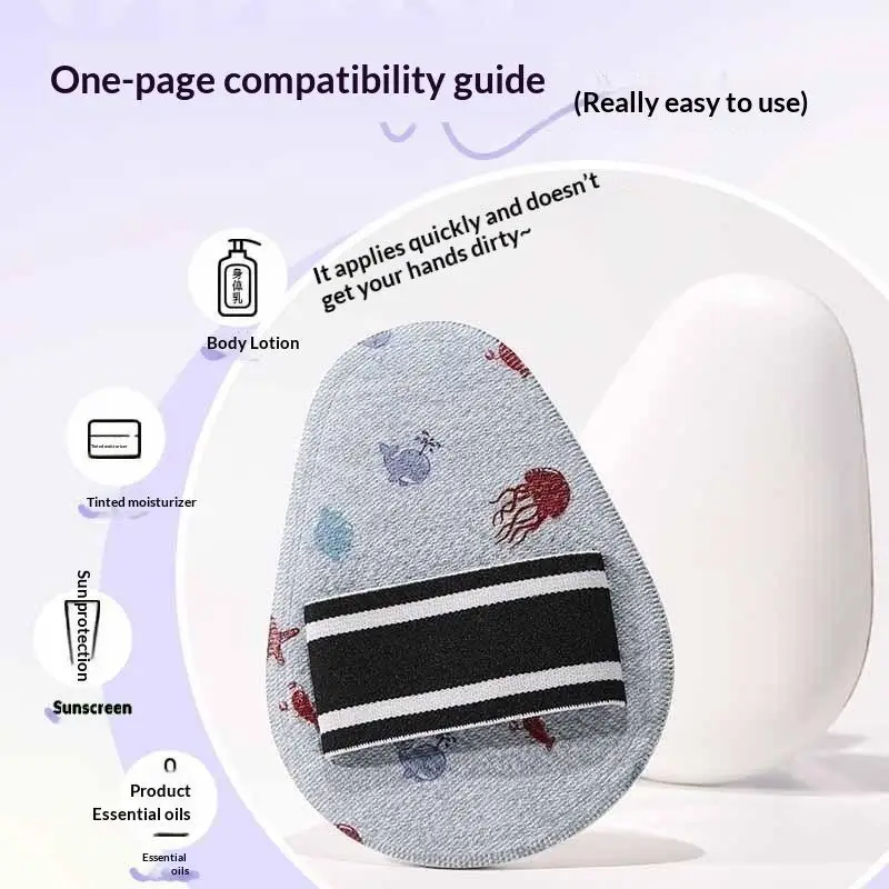 Wipe-Clean Teardrop Body Lotion Puff Large Soft Sunscreen Ointment Applicator for Women Travel Sun Protection