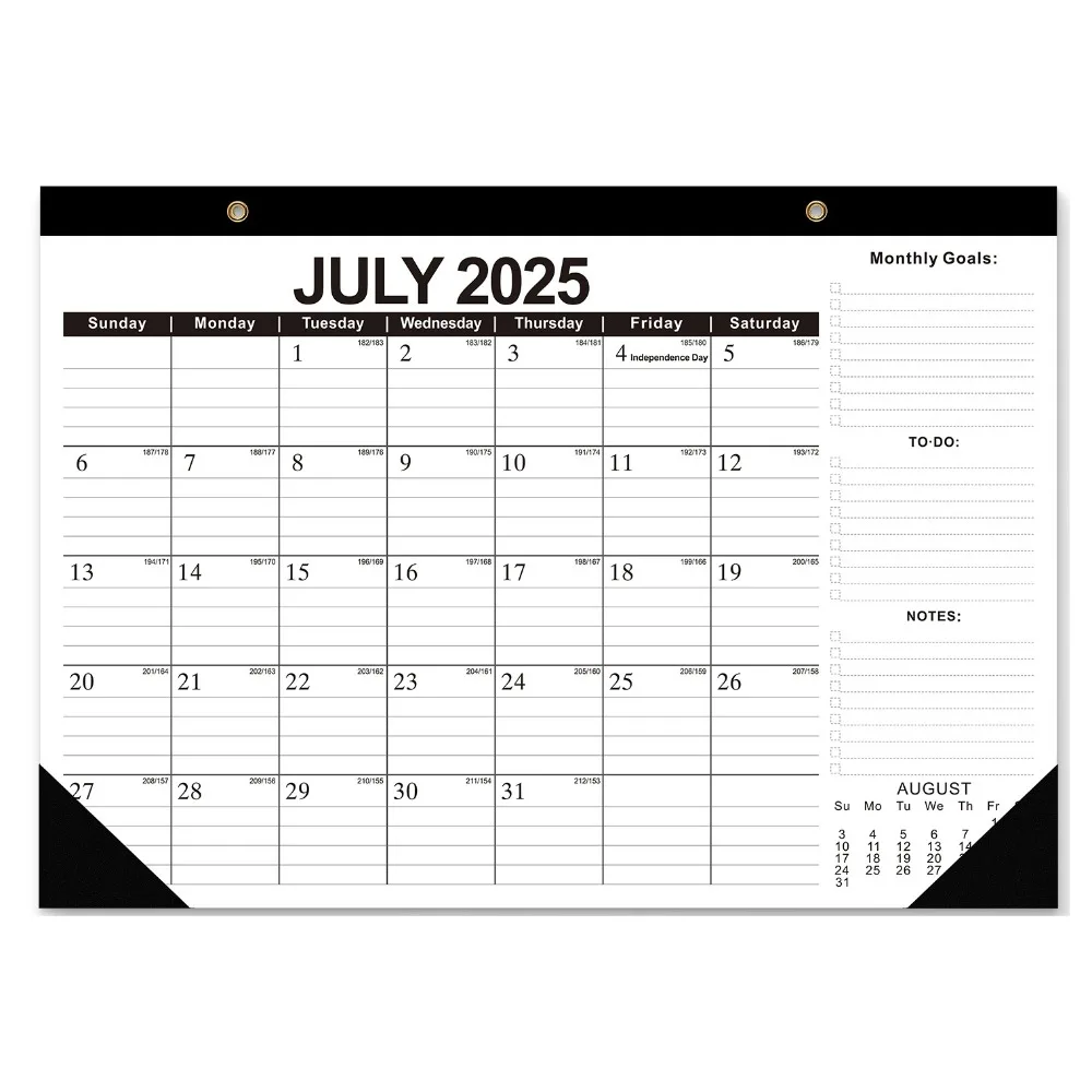

Durable Creative Wall Calendar Monthly Layout Spacious 18-Month Calendar Premium Paper Bright Hanging Calendar School