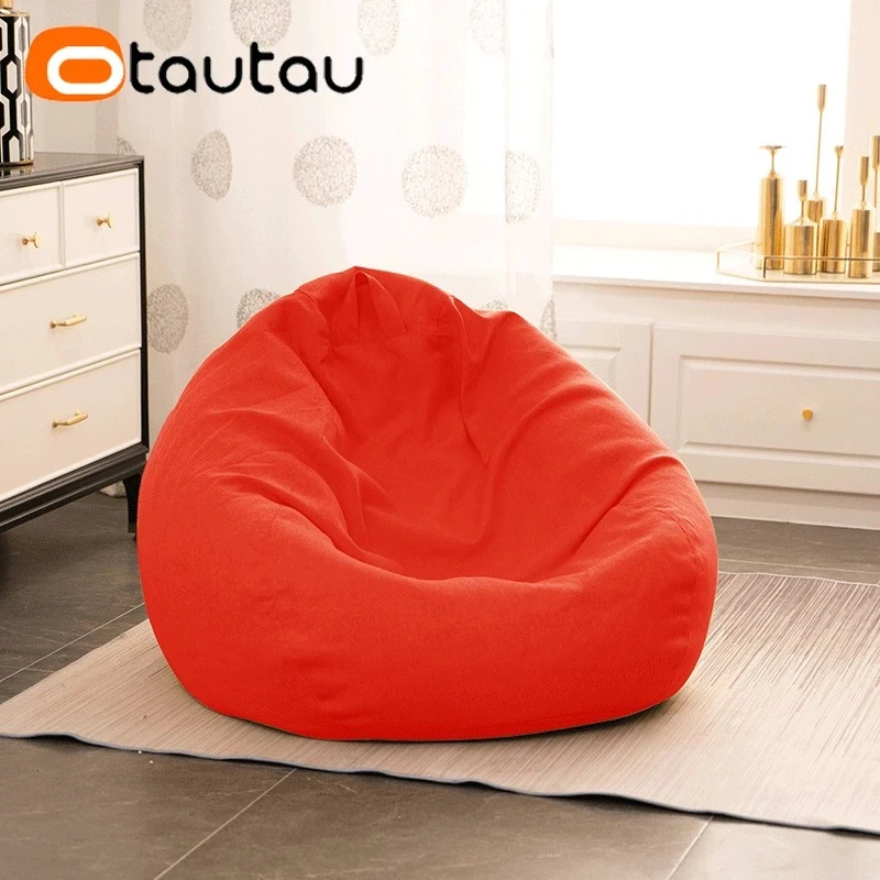 OTAUTAU Soft 100% Pure Cotton Bean Bag Cover Pouf DD156【No Filler Inside! You Need To Buy Filler By Yourself !】