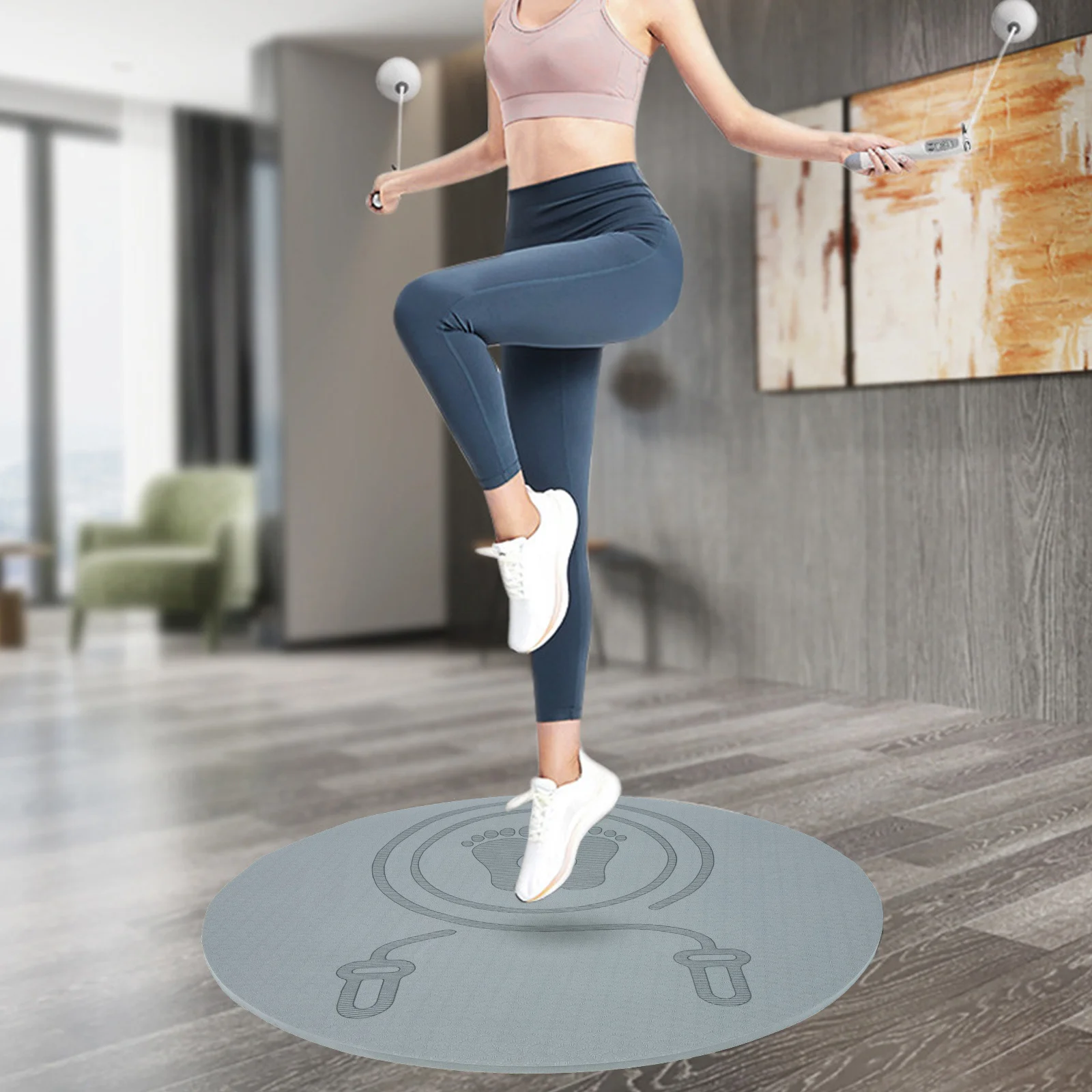 

Portable Jump Rope Mat Multi-Function Quiet Skipping Mat Household Sports Pad Fitness Training Workout Pad for Exercise