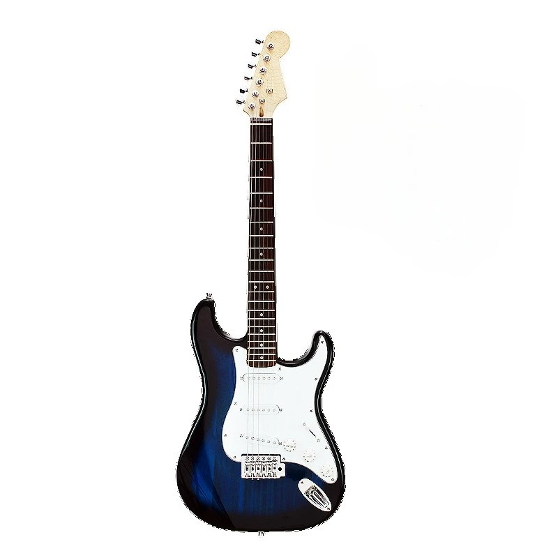 جيتار كهربائي من سلسلة ST، مجموعة كاملة من ملحقات حقيبة أمبير من الدرجة الاحترافية للبالغين والمبتدئين باللون الأسود