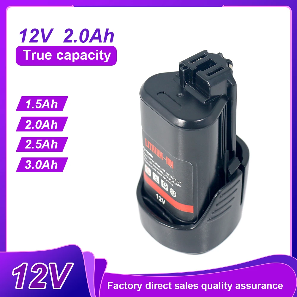 

2000MAh 12V Max Lithium-Ion Battery Replacement for Bosch BAT414 BAT420 GBA12V30, Compatible with Bosch 12V Cordless Power Tools