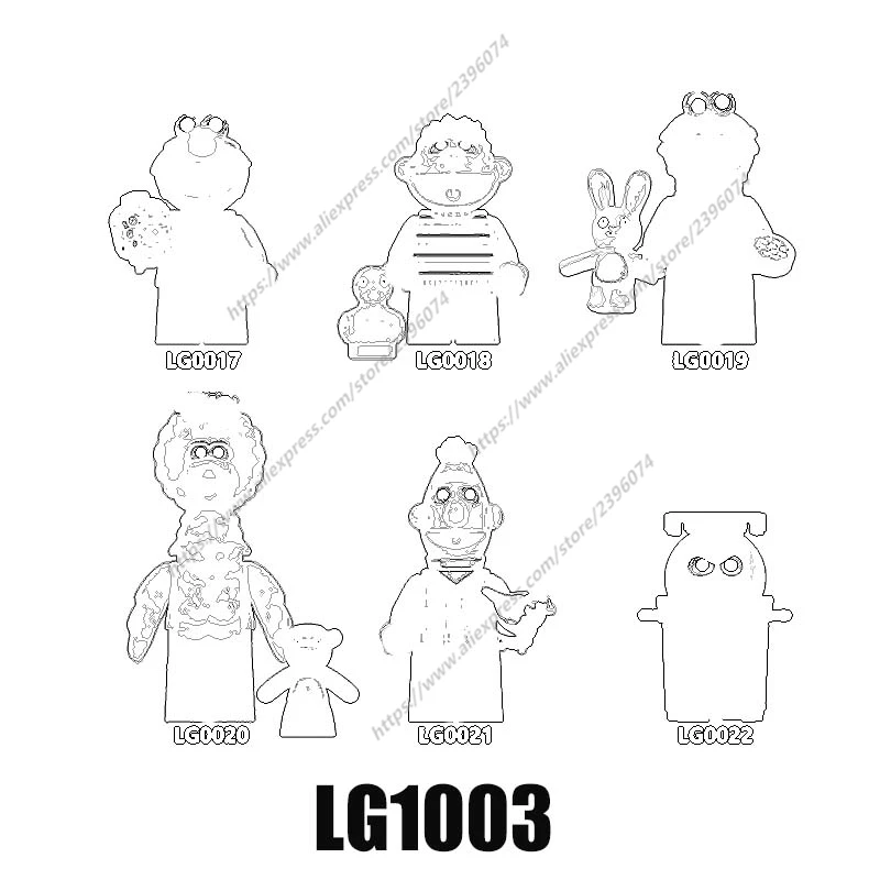 Único filme dos desenhos animados figuras de ação acessórios blocos de construção crianças série-070 lg1003 lg1018 lg1017