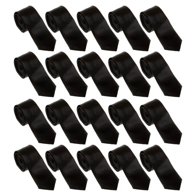 texu-20x-ユニセックス-カジュアル-ネクタイ-スキニー-スリム-ナロー-ネクタイ-ブラック