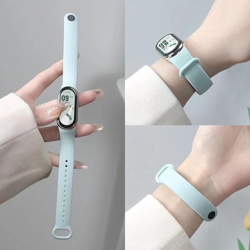 샤오미 미 밴드 10/9/8 NFC 스마트 교체용 실리콘 스트랩 손목밴드 코레아 미 밴드 10 시계 액세서리