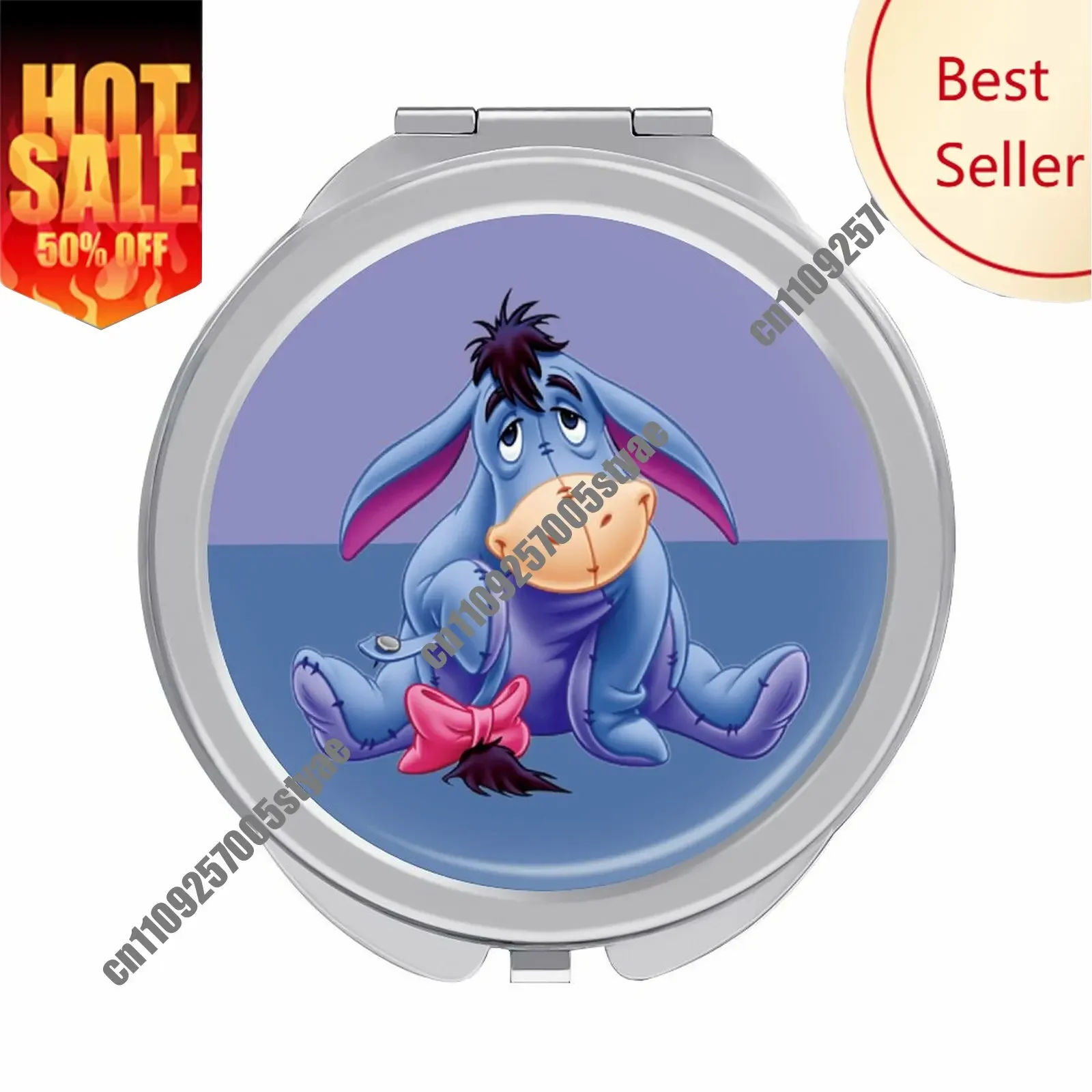 

Eeyore Makeup Mirror Disney Cartoon Custom Mirror Design Your Photos Logo Text Portable Travel Holiday Parties Souvenir
