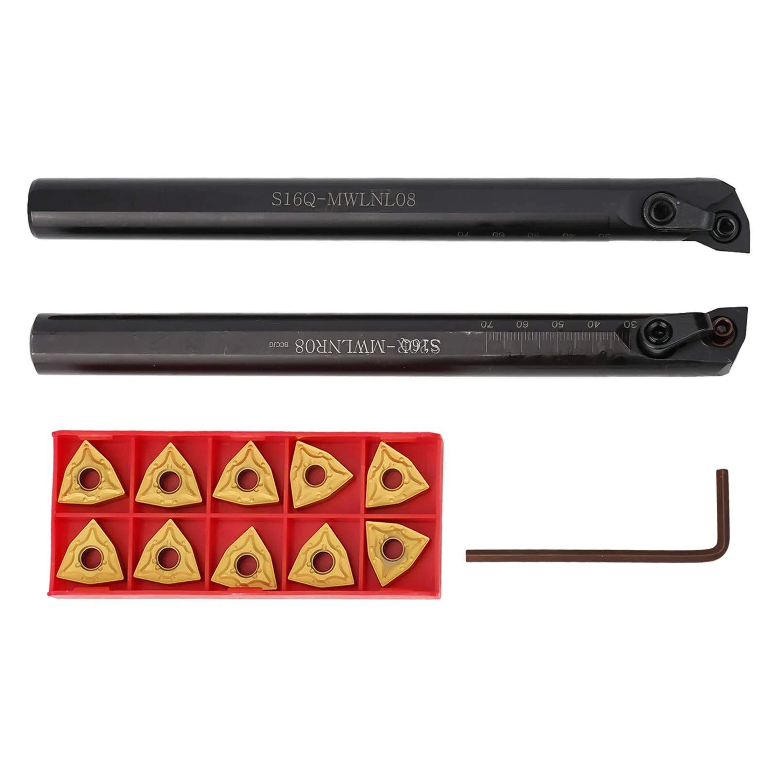 S16Q MWLNR08 MWLNL08 for lathe Turning Tool Holder + 10pcs WNMG0804 Insert Strong for impact Resistance and Easy Replacement