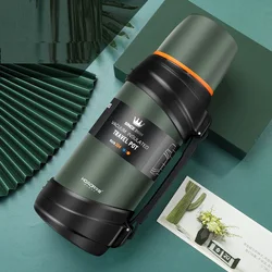 304 Stainless Steel Big Capacity Thermos Bottle, 2L, Outdoor Travel Coffee Mugs, Thermal Vacuum Tea Kettle, Thermal Mug