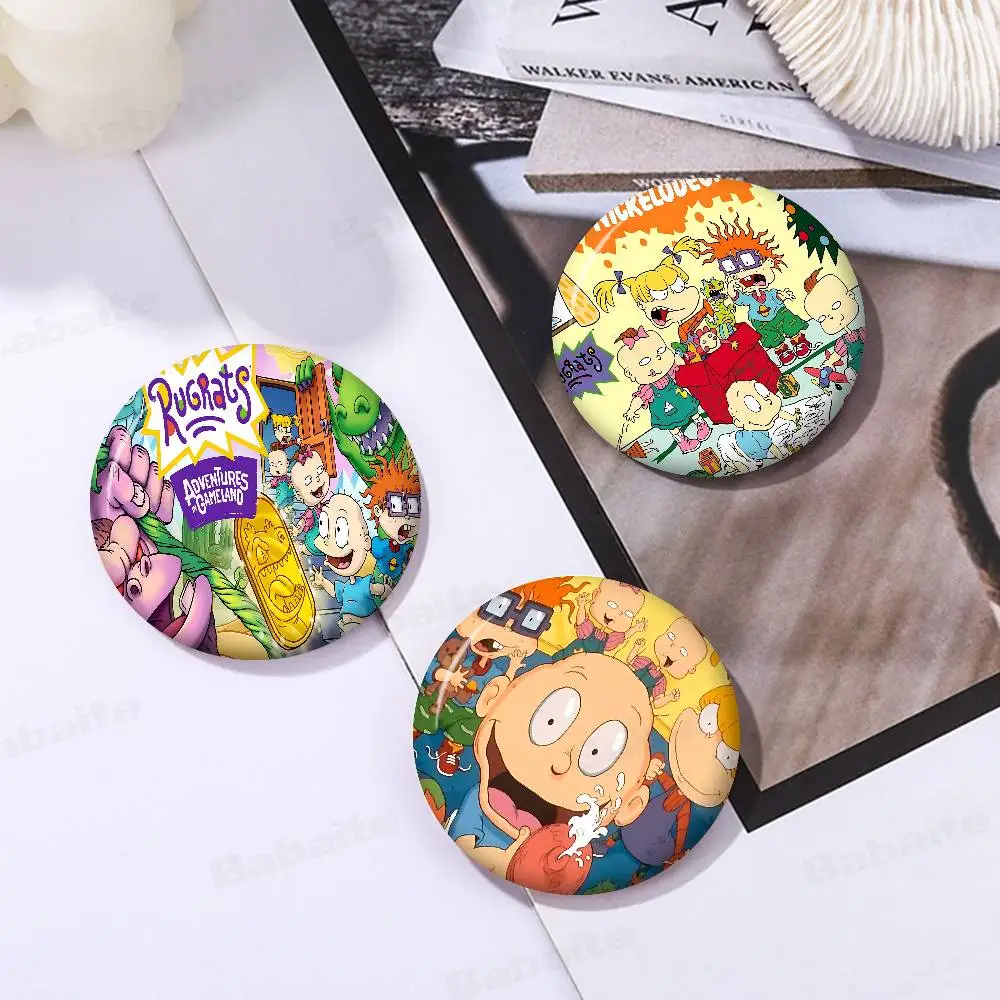 Funny Cute R-Rugrats Photo Brooches Creative Round Badge Gifts Pins 32/44/58mm