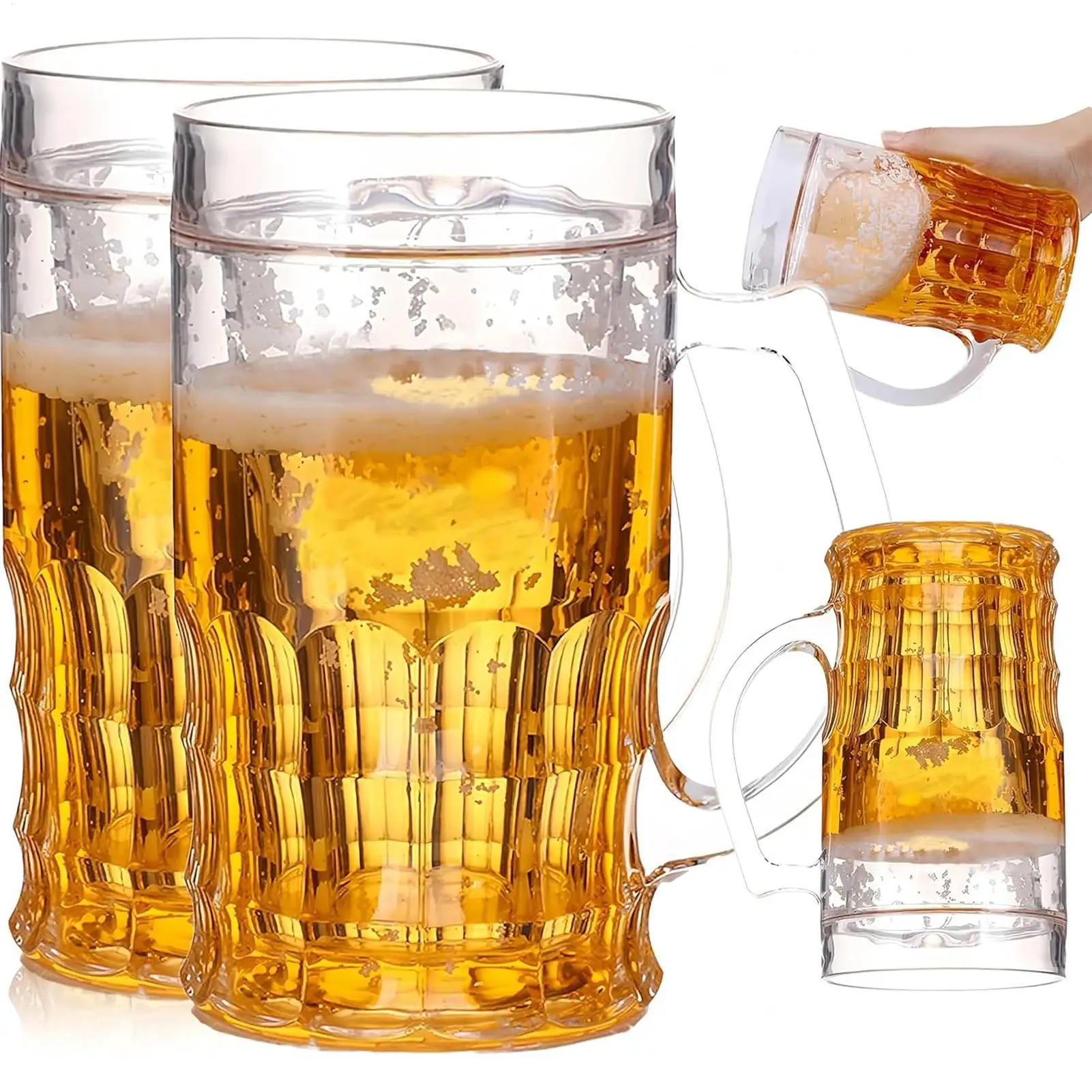 450ml Funny Fake Beer Mug Realistic Beer Mug With Handles Tricky Toys Creative Beer Model Prank Toy For Party Family Holiday