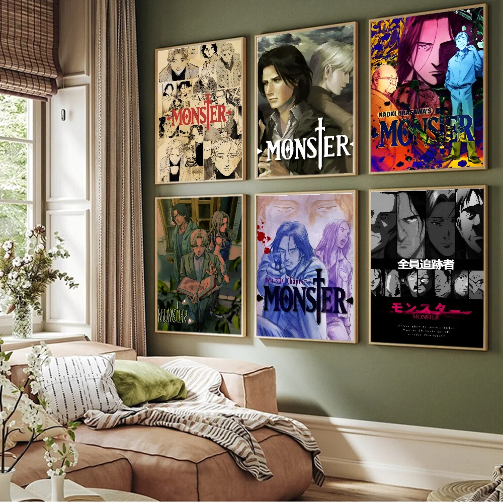 N-naoki Urasawa S Monster Anime Vintage Posters Sticky Vintage Room Home Bar Cafe Decor Kawaii Room Decoration