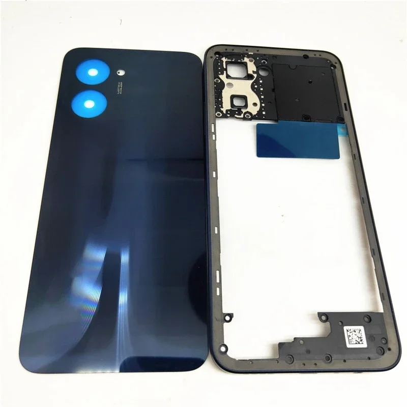 For OPPO Realme C33 RMX3624 Phone Housing Middle Frame Battery Cover Back Panel Rear Housing Door Cas