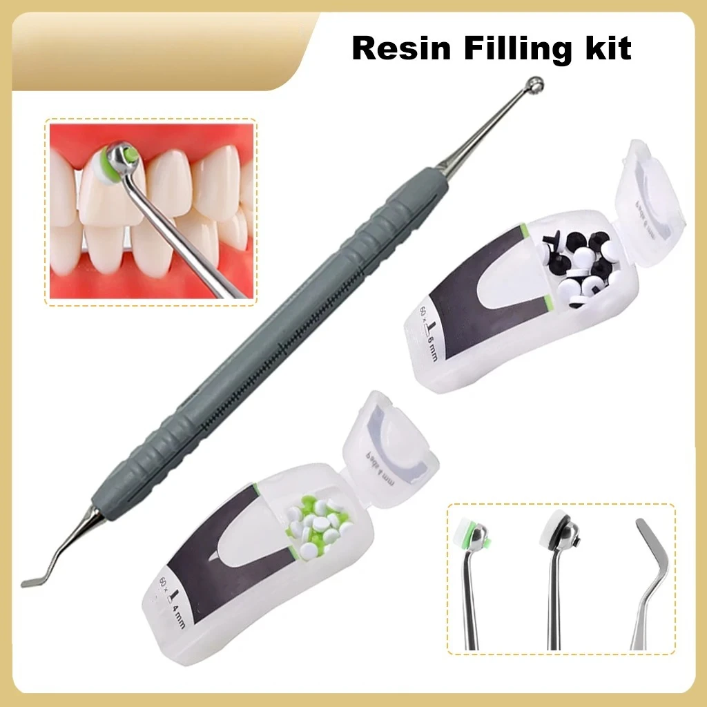 

Dental Resin Filling kit Composite Light Cure Resin Filling Spatula Molding Tool Mixing Handle and Foam Pad Kit Trimmer Spatula