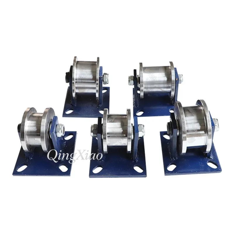 H Type Groove Wheel Double Side Rail Wheel I Beam Track Steel Pulley Heavy Square Steel Groove Wheel Train Rail Roller