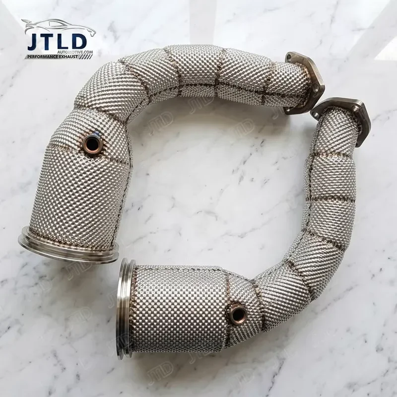 High Flow Bolt-On Exhaust Downpipe for Lamborghini Urus Audi RSQ8 Porsche Cayenne 4.0L V8 Performance Tuning
