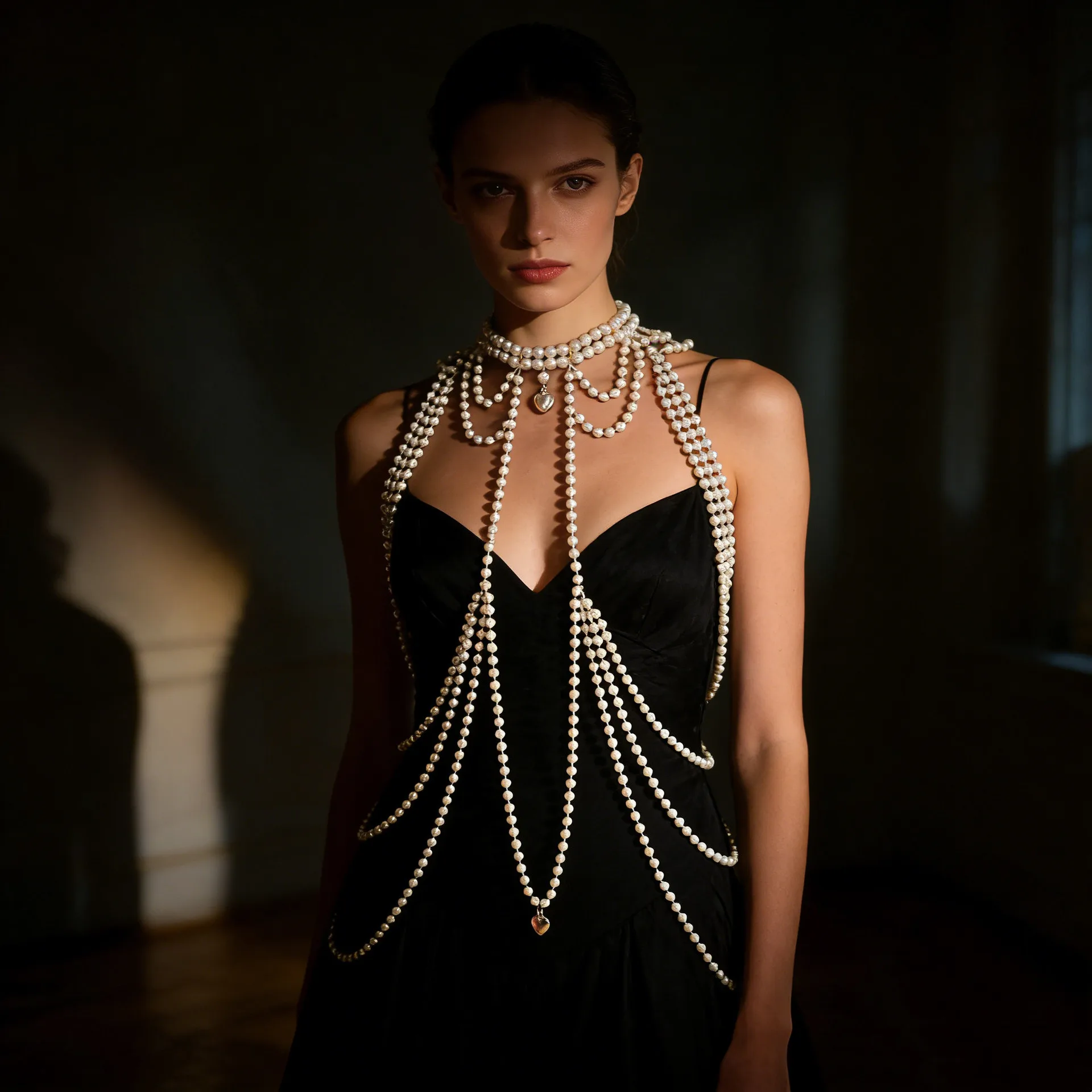 Luxury New 2026 Bridal Tassel Imitation Pearl Shoulder Chain Necklace for Women Elegant Shawl Wedding Jewelry Accessories