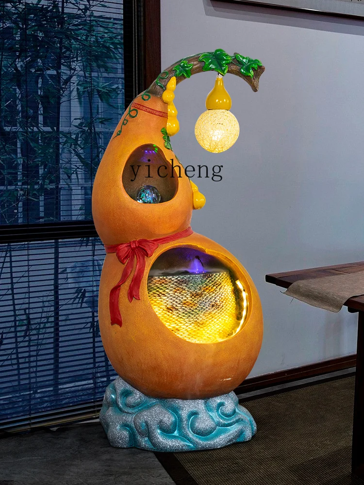 XL Gourd Artificial Mountain and Fountain Decoration Feng Shui Good Fortune Ball Floor-Standing Decorations