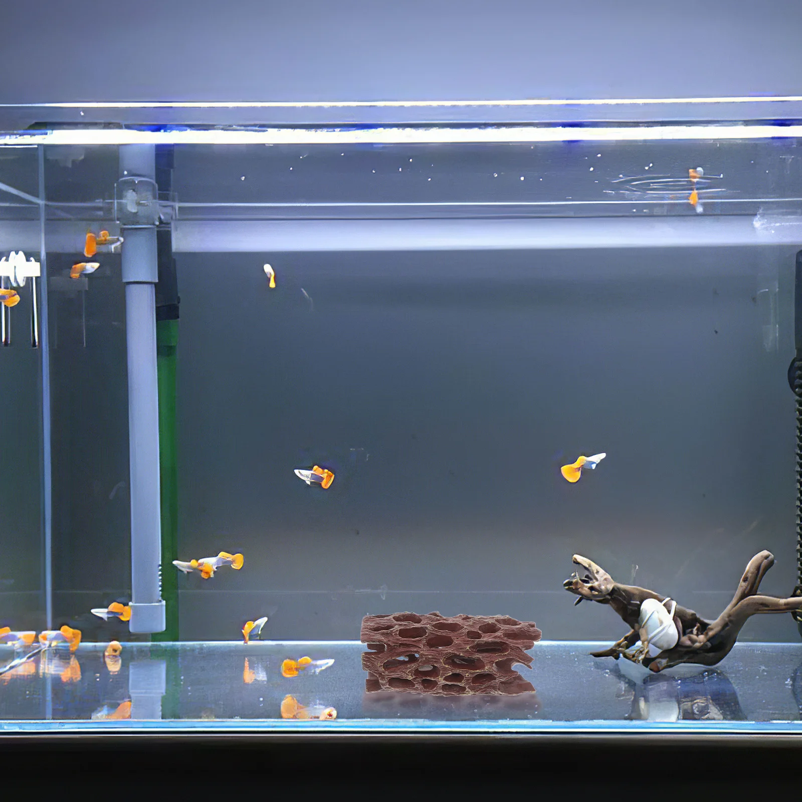 

Aquarium Decor Resin Fish Shrimp Hideout Cave Natural Tree Bark Design Safe Shelter for Reptiles Breeding Habitat Accessory